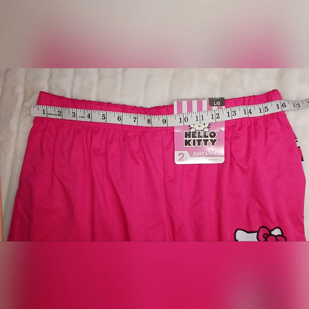 Hello Kitty Sleep Shorts 2-Pack | Size Large | Pink & White | NWT - Picture 8 of 9